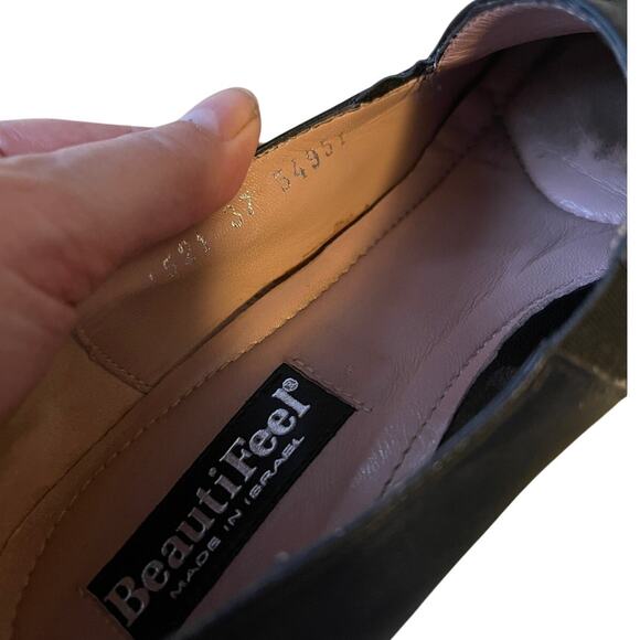 BeautiFeel 6.5 Leather Wedge Heels COMFORT Ortho Slip On Shoes Black 37 - Picture 7 of 8